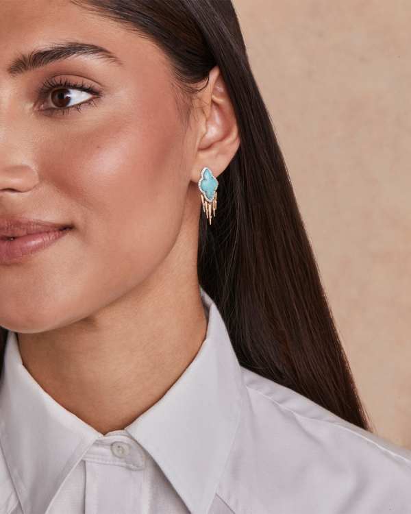 Abbie 14k Yellow Gold Fringe Drop Earrings - view 2