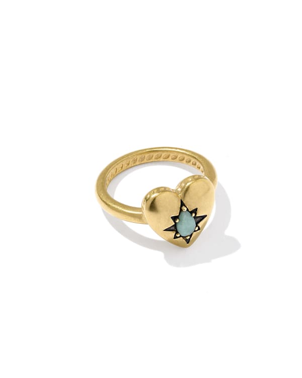Adia Heart 18k Yellow Gold Vermeil Band Ring