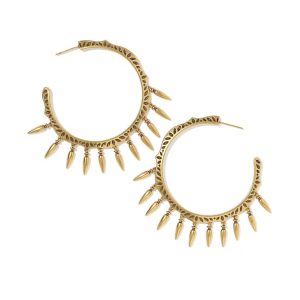 Keziah Vintage Gold Statement Fringe Hoop Earrings