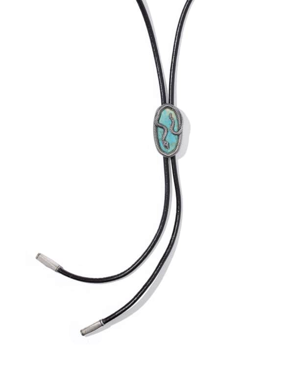 Phoenix Oxidized Sterling Silver Stone Bolo Necklace