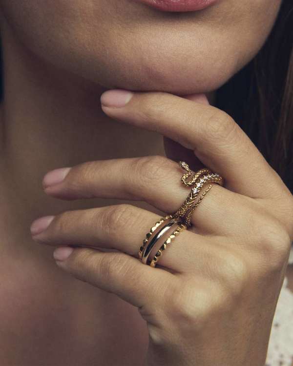 Phoenix Wrap Ring in Vintage Gold - view 2
