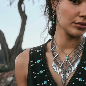 Sydney Statement Necklace in Vintage Silver - alternate view