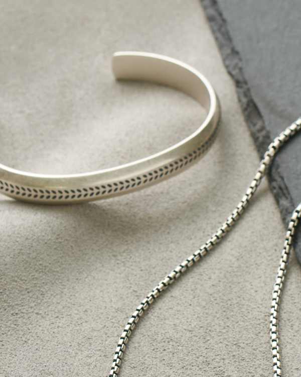 Hicks Cuff Bracelet in Oxidized Sterling Silver - view 2