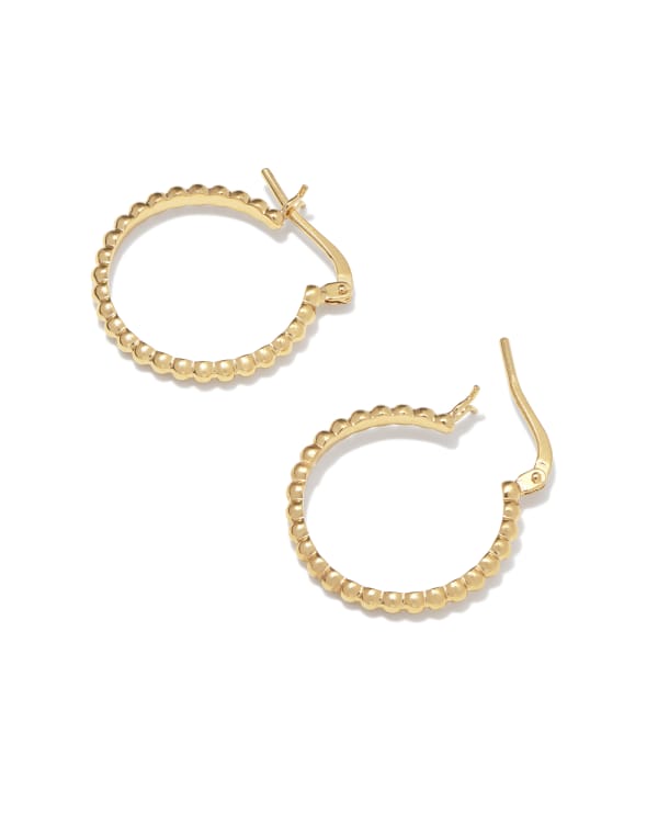 Beaded 20mm Hoop Earrings in 18k Gold Vermeil - view 2