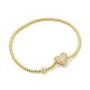 Ari Heart Gold Stretch Bracelet in Rose Quartz