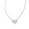 Ari Silver Pave Crystal Heart Necklace in White CZ