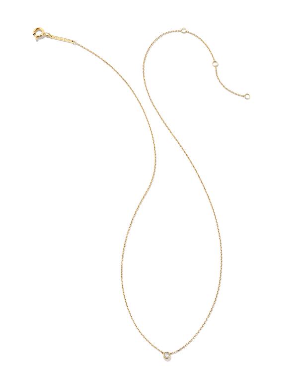 Audrey 14k Yellow Gold Pendant Necklace in White Diamond, 0.07ct - view 2