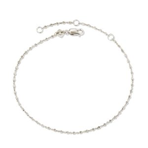 Beaded Satellite Chain Bracelet in Sterling Silver