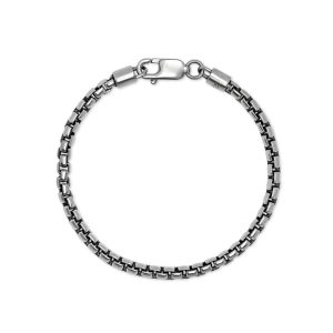 Beck Round Box Chain Bracelet in Oxidized Sterling Silver