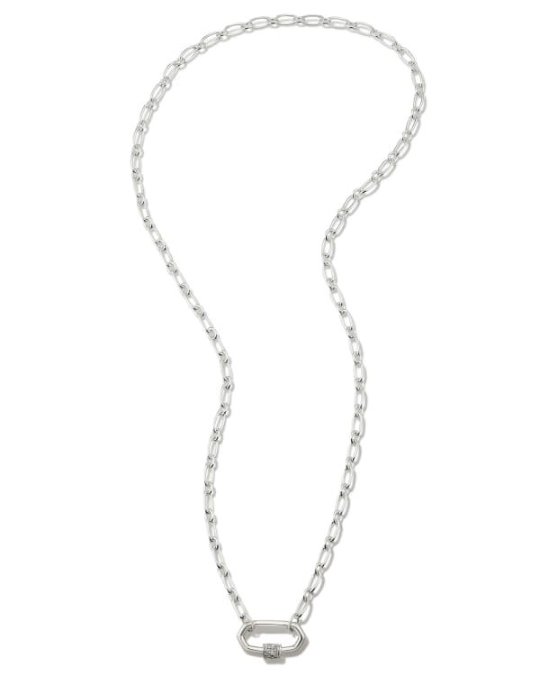Bristol Sterling Silver Link Necklace in White Sapphire - alternate view
