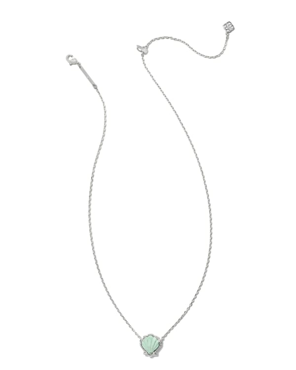 Brynne Silver Shell Short Pendant Necklace in Sea Green Chrysocolla - alternate view