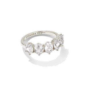 Cailin Silver Crystal April Band Ring