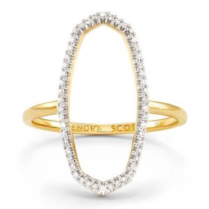 Dani 14k Yellow Gold Open Ring in White Diamond