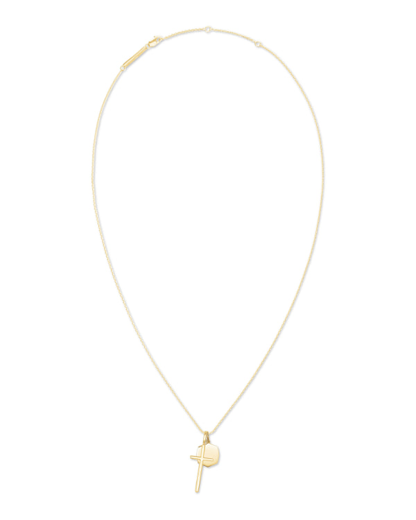 Davis Cross Charm Necklace in 18k Yellow Gold Vermeil - alternate view