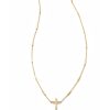 Delicate Cross Pendant Necklace in 14k Yellow Gold