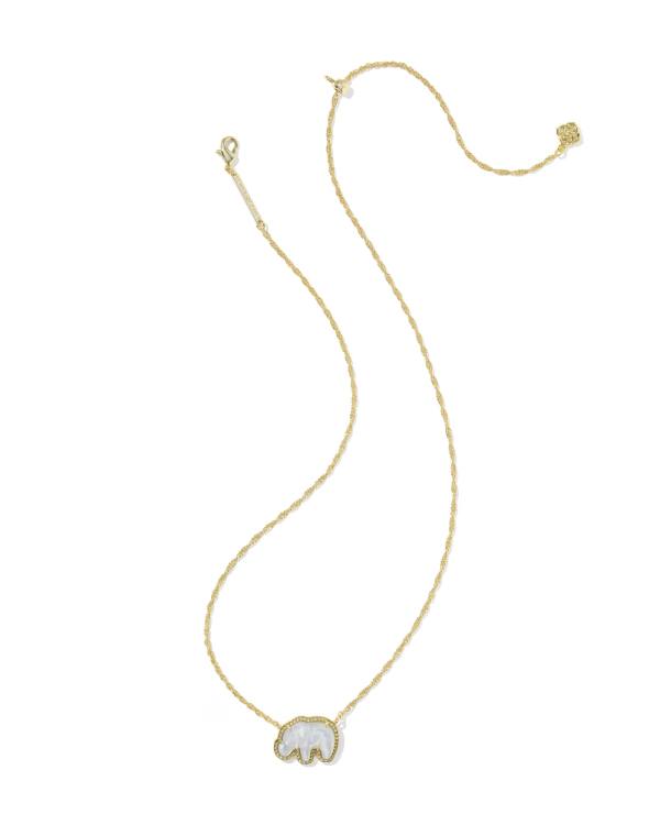 Elephant Gold Short Pendant Necklace - alternate view