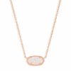 Elisa Rose Gold Pendant Necklace in Iridescent Drusy