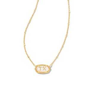 Elisa Gold Texas Necklace in Ivory Mother-of-Pearl