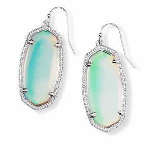Elle Silver Drop Earrings in Dichroic Glass
