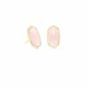 Ellie Gold Stud Earrings in Rose Quartz