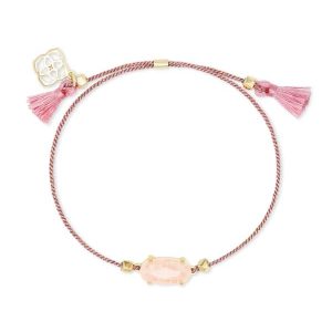 Everlyne Pink Cord Friendship Bracelet in Rose Quartz
