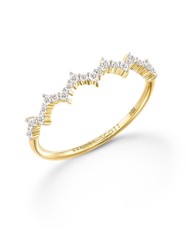 0.2 ct Finley 14k Yellow Gold Band Ring in White Diamond - view 2