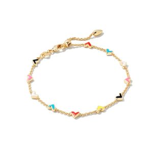 Haven Heart Gold Chain Bracelet in Multi Mix