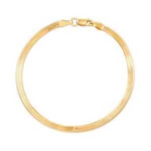 Herringbone Chain Bracelet in 18k Yellow Gold Vermeil
