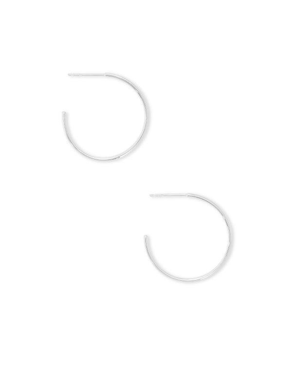 Keeley 25mm Small Hoop Earrings in Sterling Silver - view 2