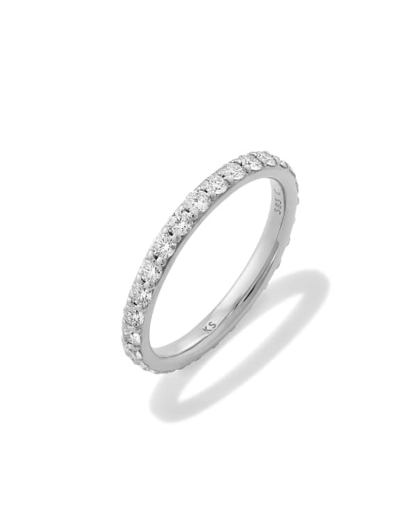 1 ct Lab Grown White Diamond Marilyn Band Ring in 14k White Gold - view 2