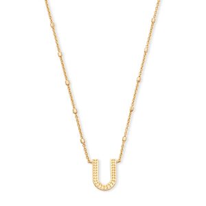 Letter U Pendant Necklace in Gold