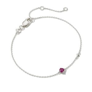 Maisie Sterling Silver July Delicate Chain Bracelet