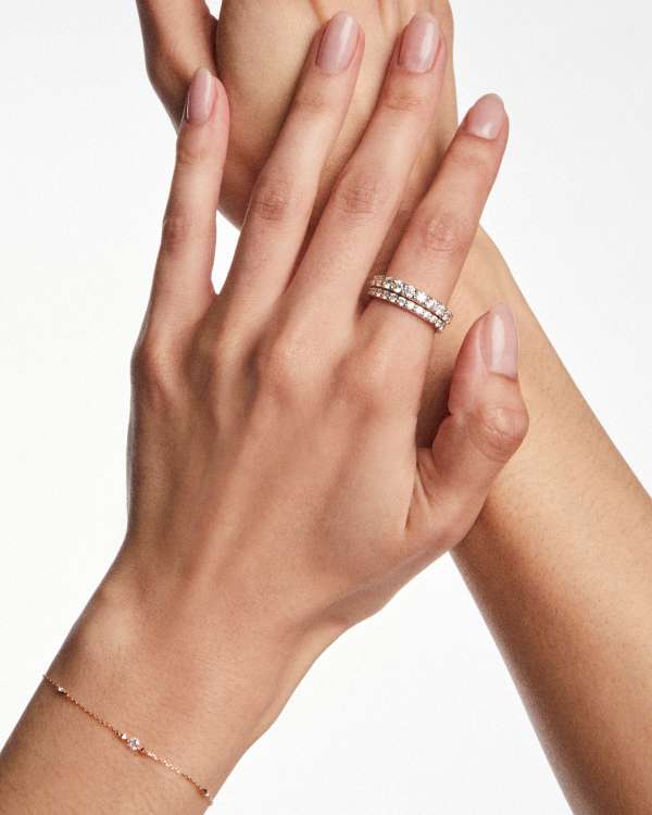 2 ct Lab Grown White Diamond Marilyn Band Ring in 14k Yellow Gold - view 2
