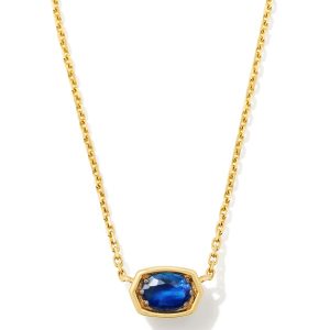 Marisa 14k Yellow Gold September Oval Solitaire Pendant Necklace