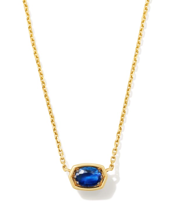 Marisa 14k Yellow Gold September Oval Solitaire Pendant Necklace