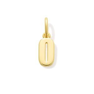 Metal Number 0 Charm in 18k Gold Vermeil