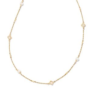 Michelle 14k Yellow Gold Strand Necklace in Freshwater Cultured Pearl