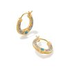 Noble 14k Yellow Gold Huggie Earrings in Turquoise