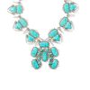 Odessa Vintage Silver Statement Necklace in Variegated Turquoise Magnesite
