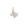 0.15 ct Pave State of Texas 14k Yellow Gold Charm in White Diamond