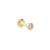Reeve Mini 14K Yellow Gold Single Stud Earring in White Diamond