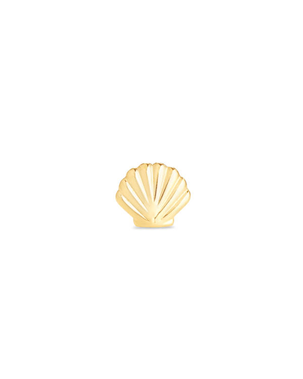 Shell Single Stud Earring in 18k Yellow Gold Vermeil - view 2
