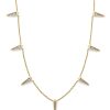 Small Spike 14k Yellow Gold Strand Necklace