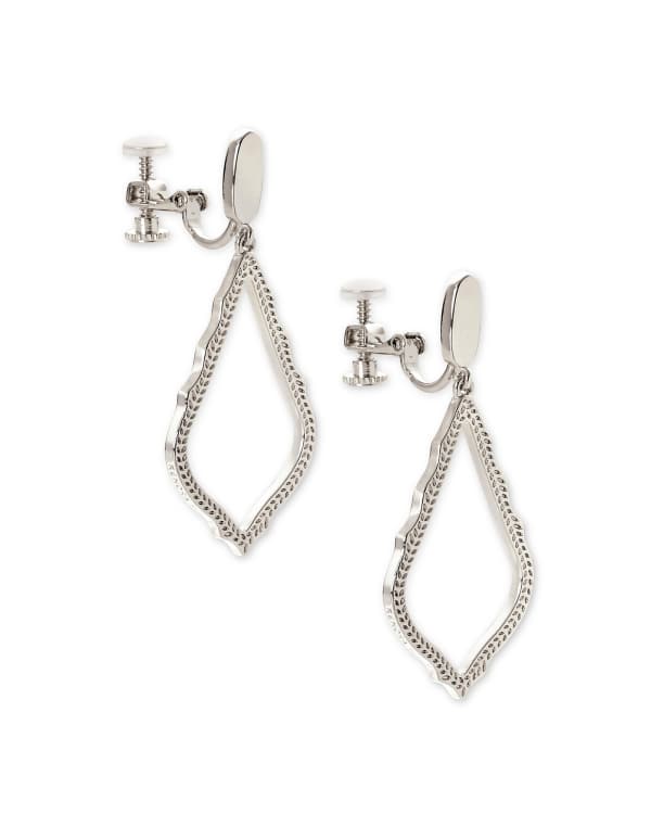 Sophia Clip-On Drop Earrings in Silver - view 2