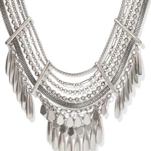 Sydney Statement Necklace in Vintage Silver