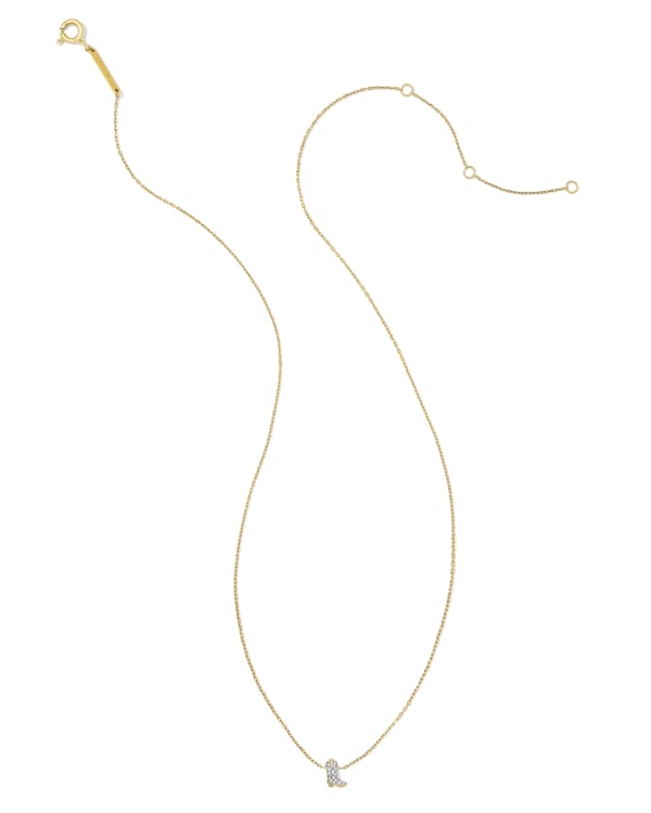 Tiny Cowboy Boot 14k Yellow Gold Pendant Necklace in White Diamond - alternate view